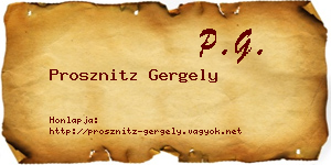 Prosznitz Gergely névjegykártya